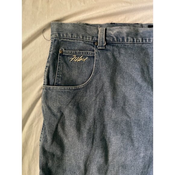 Fubu Jean Shorts Mens Size 56 Vintage Y2k 90s Denim Casual Cargo Logo Detailing - Picture 2 of 9